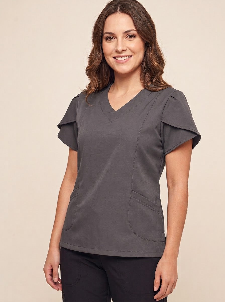 Scrub Feminino Manga Tulipa com Recorte