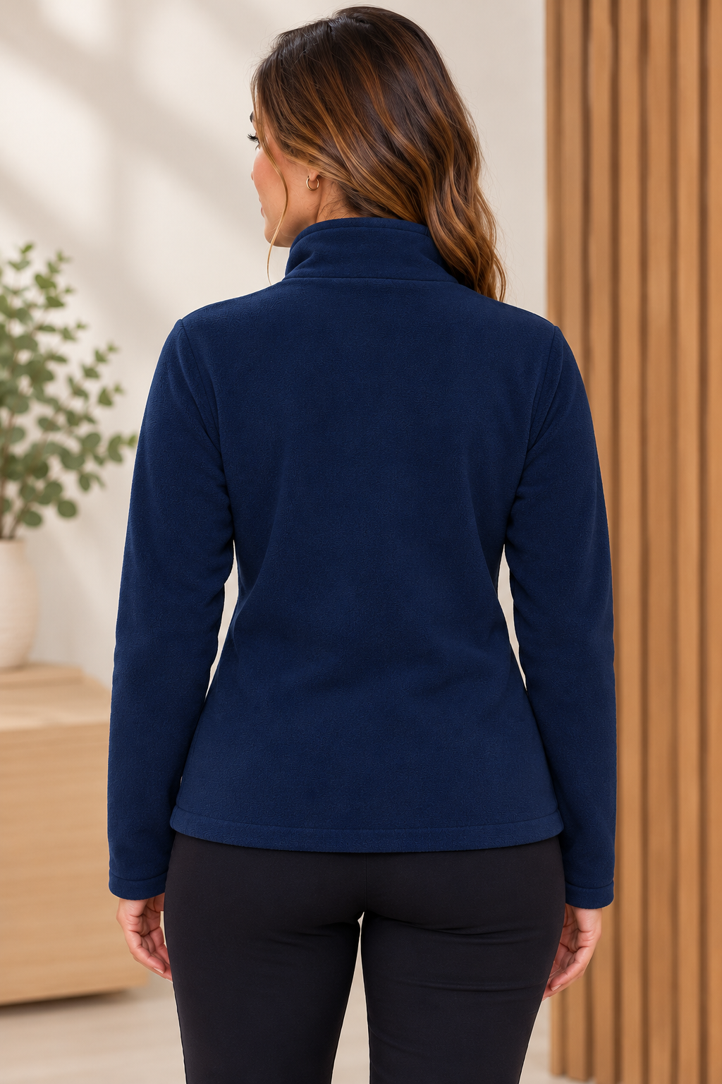Blusa de Microsoft Meio Zíper Azul-marinho