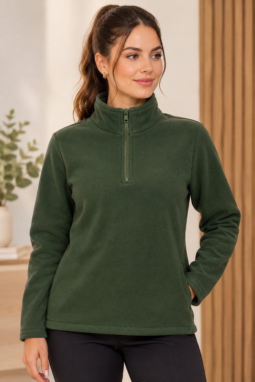 Blusa de Microsoft Meio Zíper verde