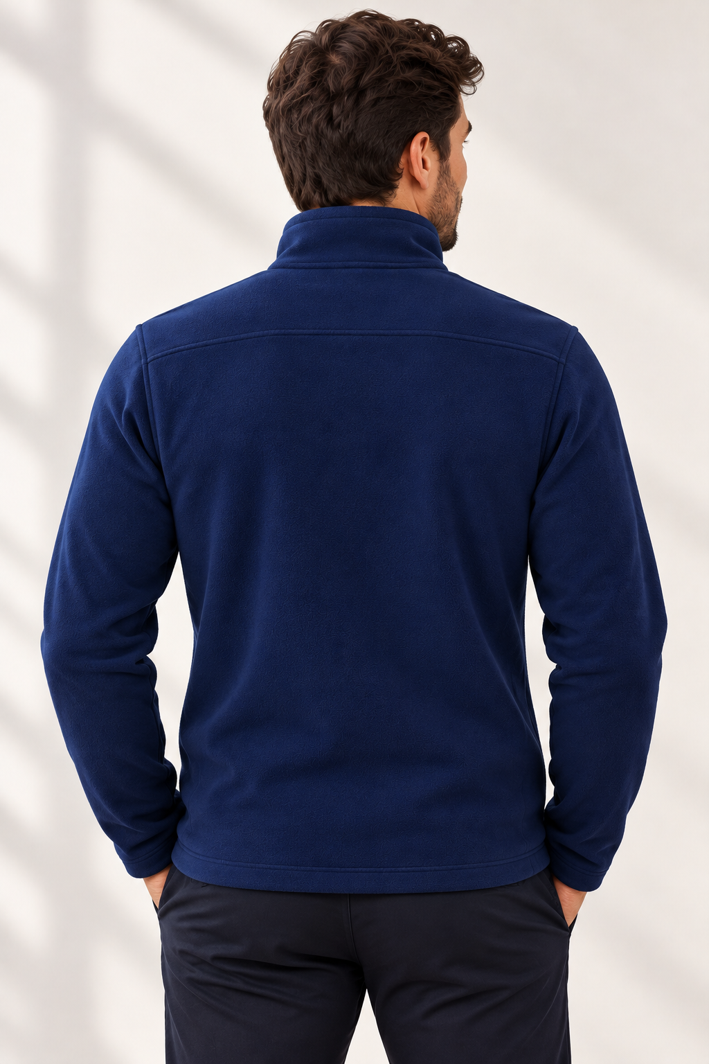 Blusa de Microsoft Meio Zíper Masculina - foto 3 - Rosa Branca